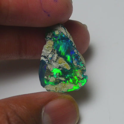 Black Opal Weight: 10.55  Carats | Natural Black Ethiopian Opal Rough - Ready for Cutting & Jewelry