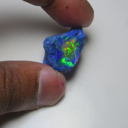 Rare Blue Opal 24.05 Carats | Natural Blue Ethiopian Opal Rough - Ready for Cutting & Jewelry!