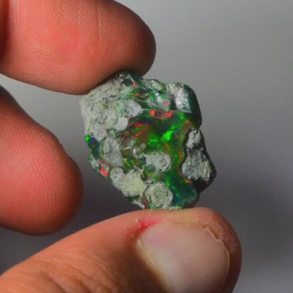 Black Opal Weight: 19.20  Carats | Natural Black Ethiopian Opal Rough - Ready for Cutting & Jewelry