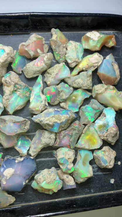 Cut Grade Opal Rough Lot AAA Grade 10 Pieces Large Size Ethiopian Welo Opal Raw