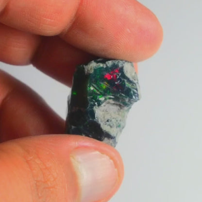 Black Opal Weight: 20.50 Carats | Natural Black Ethiopian Opal Rough - Ready for Cutting & Jewelry