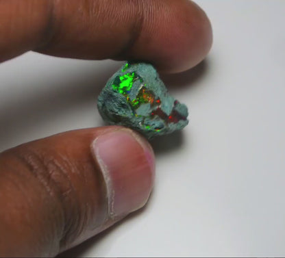 Black Opal 18.85 Carats | Natural Black Ethiopian Opal Rough - Ready for Cutting & Jewelry