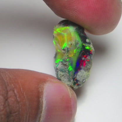 Black Opal 10.30 Carats | Natural Black Ethiopian Opal Rough - Ready for Cutting & Jewelry!