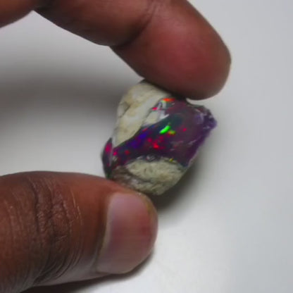 Black Opal 26.20 Carats | Natural Black Ethiopian Opal Rough - Ready for Cutting & Jewelry!