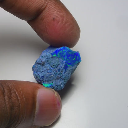 Rare Blue Opal 26.20 Carats | Natural Blue Ethiopian Opal Rough - Ready for Cutting & Jewelry!