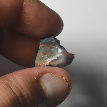 Black Opal Rough 15.15 Carats | Natural Ethiopian Opal Rough - Ready for Cutting & Jewelry | AAA Grade Opal Raw