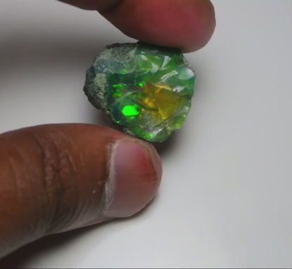 Black Opal 28.45 Carats | Natural Black Ethiopian Opal Rough - Ready for Cutting & Jewelry