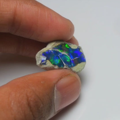 Black Opal Weight: 11.55  Carats | Natural Black Ethiopian Opal Rough - Ready for Cutting & Jewelry