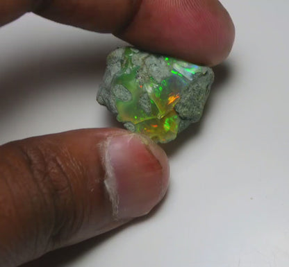 Black Opal 25.00 Carats | Natural Black Ethiopian Opal Rough - Ready for Cutting & Jewelry