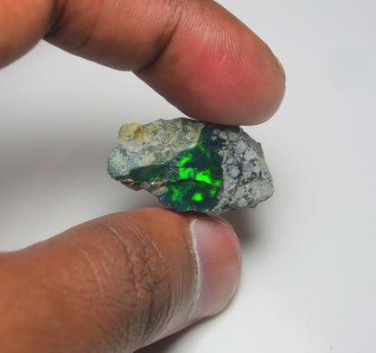 Rare Black Opal 20.90 Carats | Natural Black Ethiopian Opal Rough - Ready for Cutting & Jewelry!