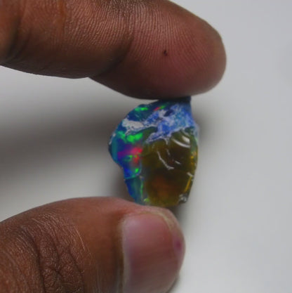 Rare Blue Opal 18.95 Carats | Natural Blue Ethiopian Opal Rough - Ready for Cutting & Jewelry!