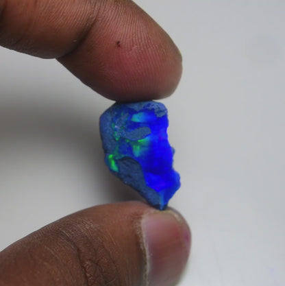 Rare Blue Opal 15.00 Carats | Natural Blue Ethiopian Opal Rough - Ready for Cutting & Jewelry!