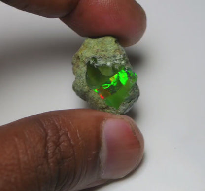 Black Opal 27.60 Carats | Natural Black Ethiopian Opal Rough - Ready for Cutting & Jewelry