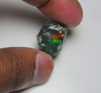 Black Opal 12.40 Carats | Natural Black Ethiopian Opal Rough - Ready for Cutting & Jewelry