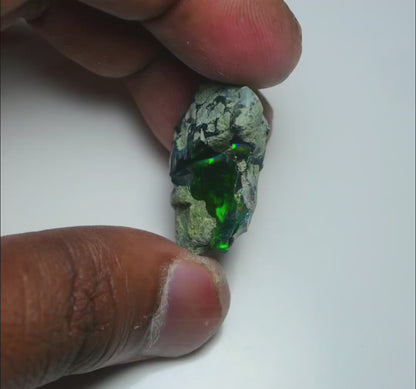 Black Opal 25.45 Carats | Natural Black Ethiopian Opal Rough - Ready for Cutting & Jewelry