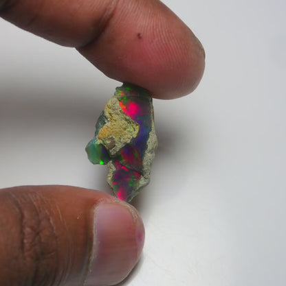 Rare Black Opal 10.00 Carats | Natural Black Ethiopian Opal Rough - Ready for Cutting & Jewelry!