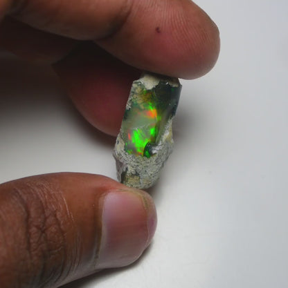 Black Opal 15.90 Carats | Natural Black Ethiopian Opal Rough - Ready for Cutting & Jewelry!