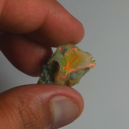 Black Opal Weight: 19.55 Carats | Natural Black Ethiopian Opal Rough - Ready for Cutting & Jewelry