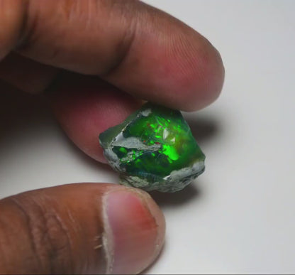 Black Opal 15.50 Carats | Natural Black Ethiopian Opal Rough - Ready for Cutting & Jewelry