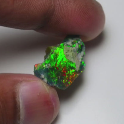 Black Opal 7.90 Carats | Natural Black Ethiopian Opal Rough - Ready for Cutting & Jewelry!
