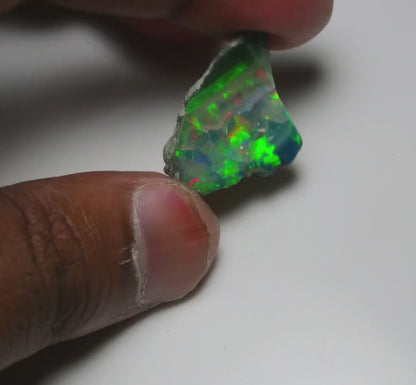 Black Opal 12.35 Carats | Natural Black Ethiopian Opal Rough - Ready for Cutting & Jewelry
