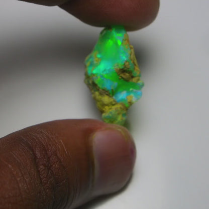 Rare Green Opal 13.40 Carats | Natural Green Ethiopian Opal Rough - Ready for Cutting & Jewelry!