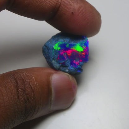 Rare Blue Opal 21.60 Carats | Natural Blue Ethiopian Opal Rough - Ready for Cutting & Jewelry!