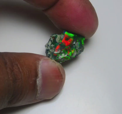 Black Opal 9.60 Carats | Natural Black Ethiopian Opal Rough - Ready for Cutting & Jewelry