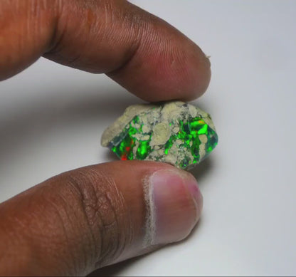 Rare Black Opal 21.75 Carats | Natural Black Ethiopian Opal Rough - Ready for Cutting & Jewelry!