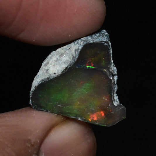 Black Opal Rough 9.20 Carat Natural Ethiopian Welo Opal Raw Fire Opal Gemstone