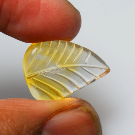 Handmade Citrine Carving 16X12 MM AAA Grade 6.45 Cts Natural Yellow Citrine Gem