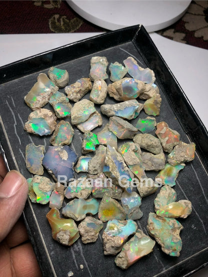 Cut Grade Opal Rough Lot AAA Grade 10 Pieces Large Size Ethiopian Welo Opal Raw