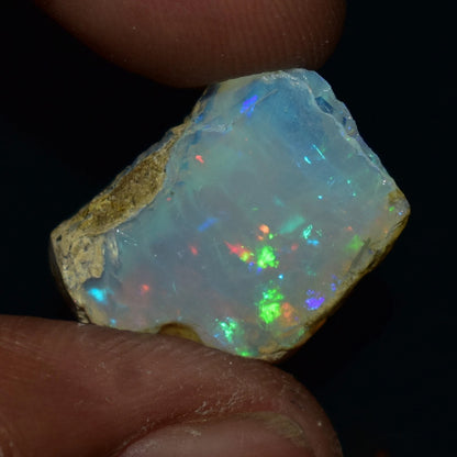 Natural White Opal Rough 10.95 CTs, Ethiopian Welo Opal Raw Gemstone For Jewelry