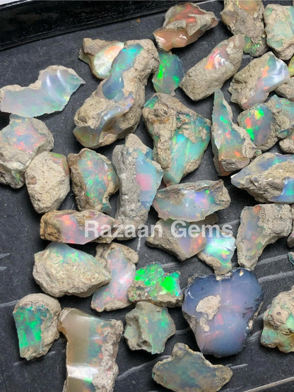 Cut Grade Opal Rough Lot AAA Grade 10 Pieces Large Size Ethiopian Welo Opal Raw