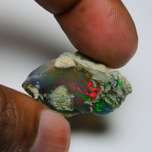 Black Opal Rough 23.00 Carat Natural Ethiopian Welo Opal Raw Fire Opal Gemstone