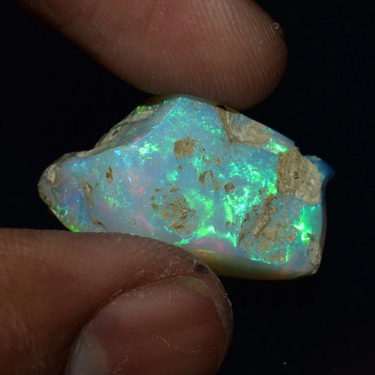Premium Polished White Ethiopian Opal Rough 11.75 CTs Opal Gemstone For Jewelry