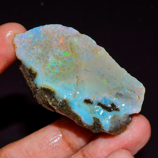 Multi Fire Opal Rough 88.50 Carat Natural Ethiopian Opal Raw Welo Opal Gemstone