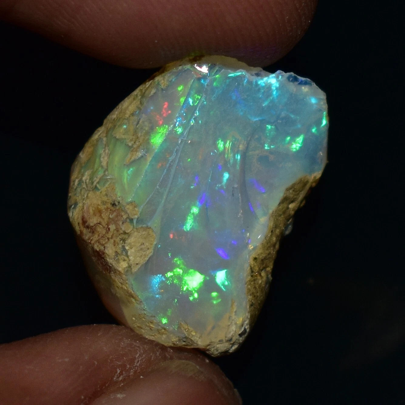 Natural White Opal Rough 10.95 CTs, Ethiopian Welo Opal Raw Gemstone For Jewelry