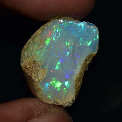 Natural White Opal Rough 10.95 CTs, Ethiopian Welo Opal Raw Gemstone For Jewelry