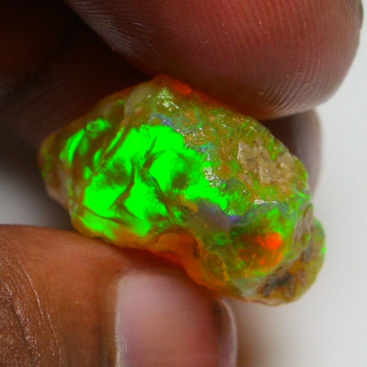 Multi Fire Opal Rough 23.10 Carat Natural Ethiopian Opal Raw Welo Opal Gemstone