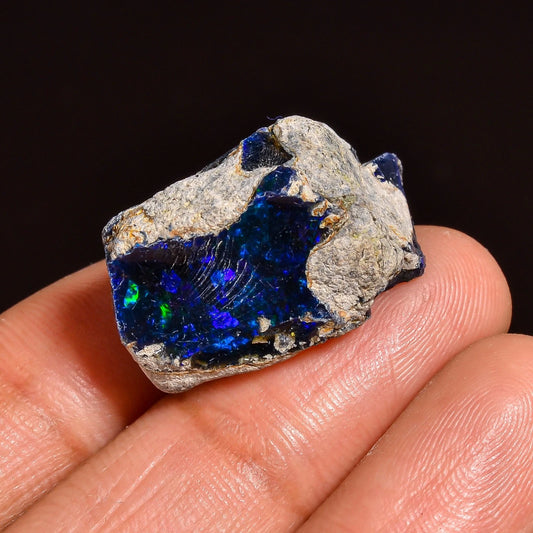 Black Opal Rough 21.00 Cts Natural Ethiopian Welo Opal Raw Fire Jwelleery Grade