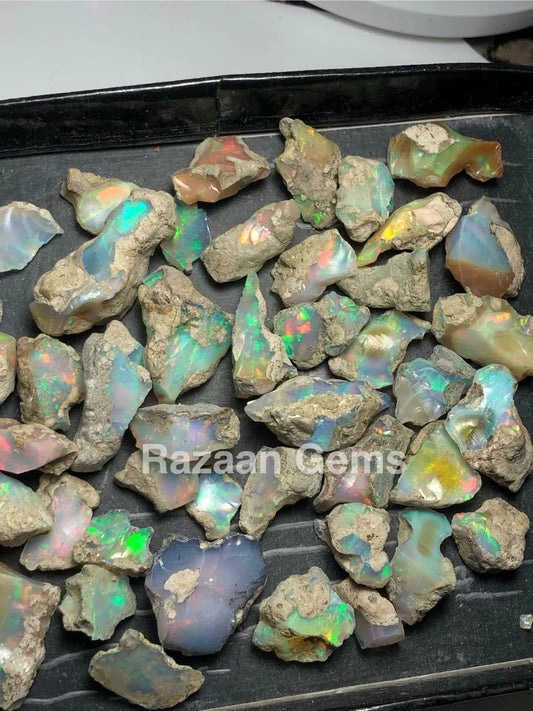 Cut Grade Opal Rough Lot AAA Grade 10 Pieces Large Size Ethiopian Welo Opal Raw